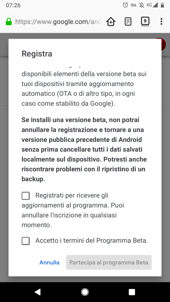 Android Q 10.0 beta on Pixel 2