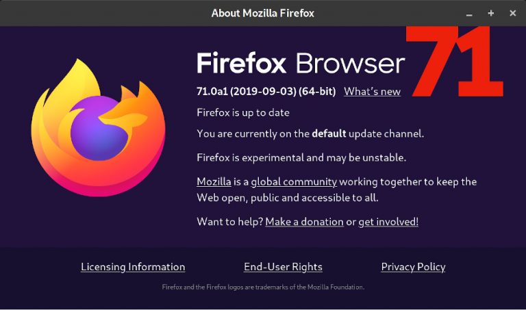 firefox 71 about
