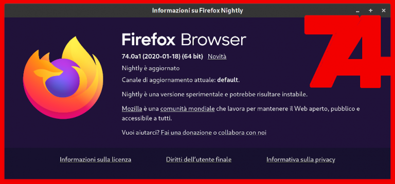 Firefox 74 about