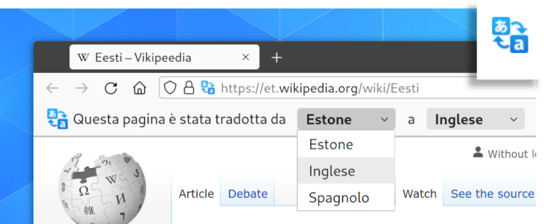 Firefox automatic translation