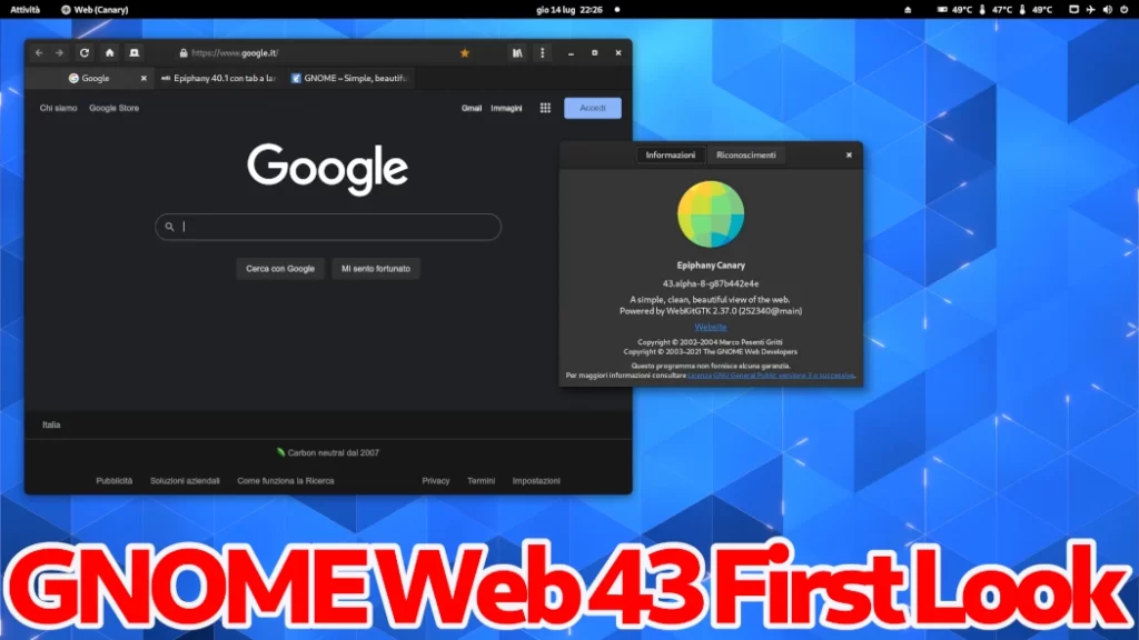 GNOME Web 43, Epiphany 43 installation
