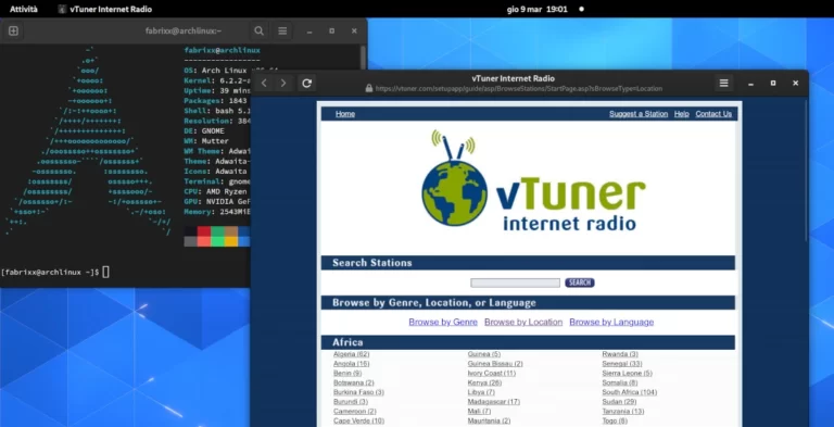 vtuner world web radio linux